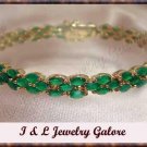 Amazing **11 carat** emerald agate tennis bracelet