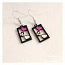 Rectangular earrings heart
