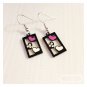 Rectangular earrings heart