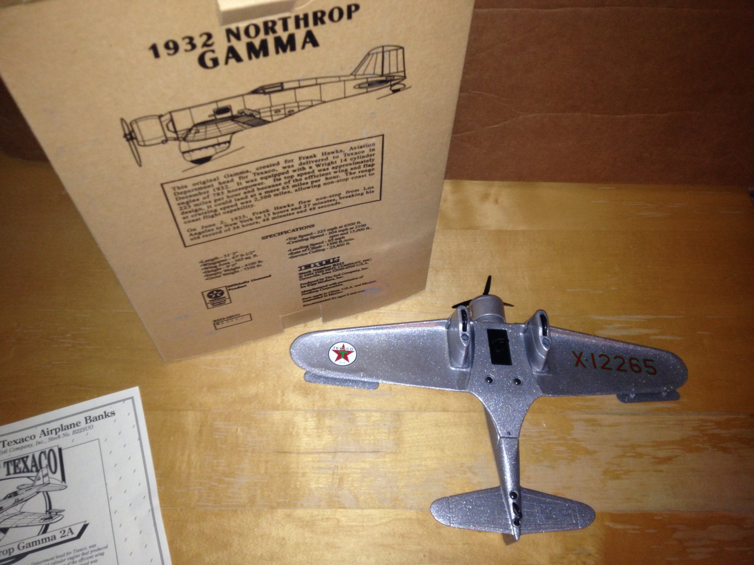 ERTL Texaco 1932 Northrop GAMMA Plane - 1994