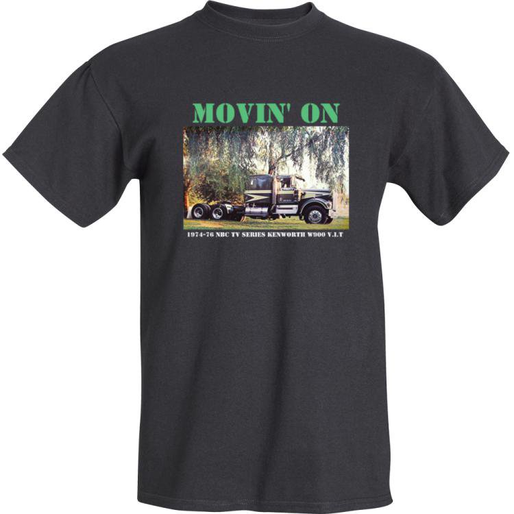 Movin' On Kenworth W900 Truck T Shirt - Black - Claude Akins