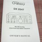 Galaxy DX-2547 AM/SSB Base CB Radio Owners Manual