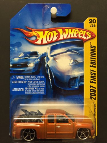 Hot Wheels Chevy Silverado (Orange) W/Motorbike 2007 First Editions