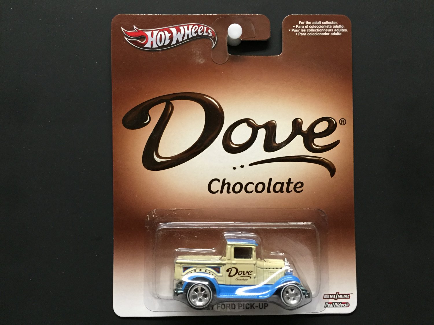 Hot Wheels Dove Chocolate '29 Ford Pick-Up Real Riders Metal 1/64