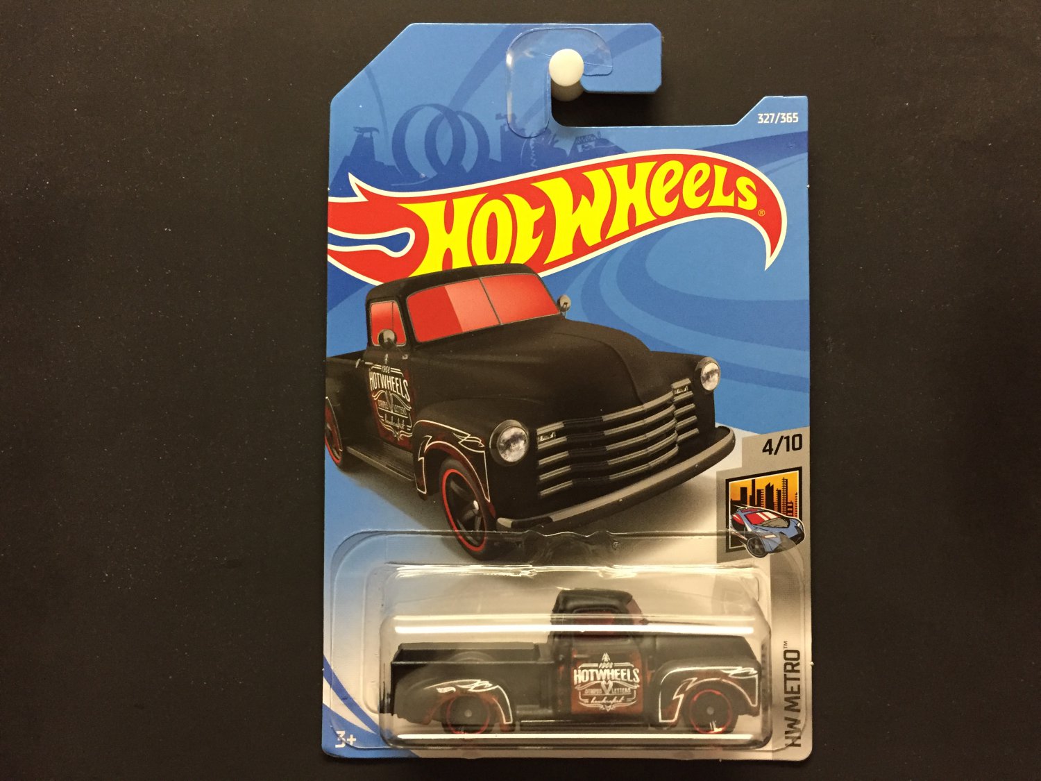 2018 Hot Wheels '52 Chevy Pickup Truck (Black) HW Metro 4/10