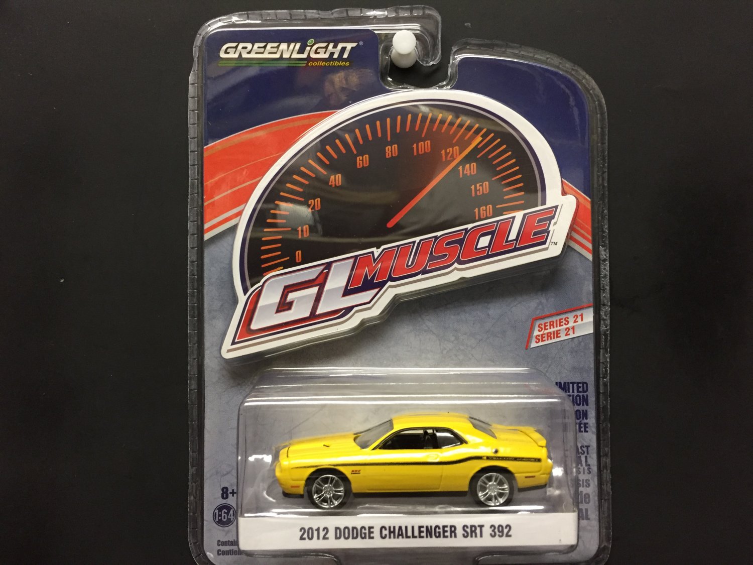 GreenLight Muscle Series 21 - 2012 Dodge Challenger Yellow Jacket - Stinger Yellow 13230-D
