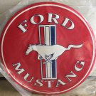 LARGE 24" Ford Mustang (RED) Vintage Embossed Tin Metal Sign