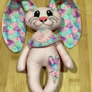 Embroidered Cute Floppy Eared Bunny Rabbit Stuffed Doll