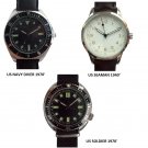 3 Watches US Navy 1970's + US soldier 1970 + US seaman 1940'