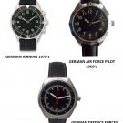 3 Watches GERMAN airman 1970's +  defence force 1980's + Luftwaffe Pilot 1960's