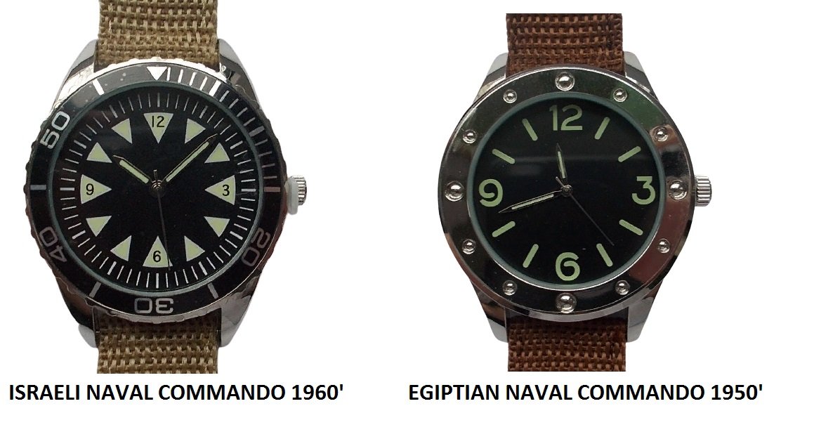 2 Watches Israeli naval commando 1950's + EGYPTIAN NAVAL 1950's