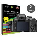 3-Pack Tempered Glass LCD Screen Protector Compatible with Nikon D3500 D3400 D3300 D3200