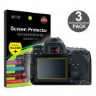 3-Pack Tempered Glass Screen Protector w/ Top LCD Film Compatible with Canon EOS 6D Mark II Camera