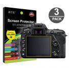 3-Pack Tempered Glass Screen Protector w/ Top LCD Film for Nikon D7500 Digital Camera