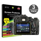 3-Pack Tempered Glass Screen Protector w/ Top LCD Film for Pentax K-1 / K-1 Mark II Digital Camera