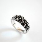 Sterling Silver Ring Big Roses