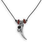 22" Multicharm Leather Men's Fashion Necklace