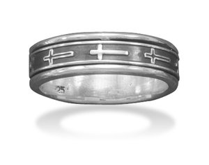 Oxidized Cross Spin Ring