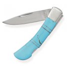 Stainless Steel Pocket Knife with Imitation Turquoise