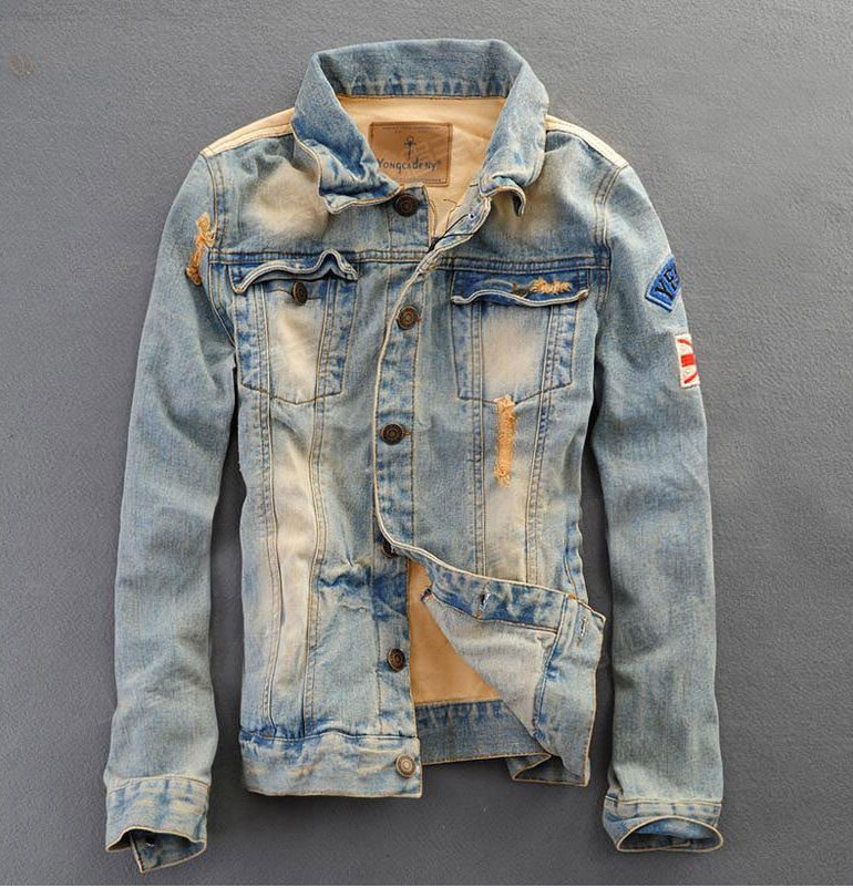 men denim jacket online shopping trendy clothes jean jacket mens Cowboy Coat