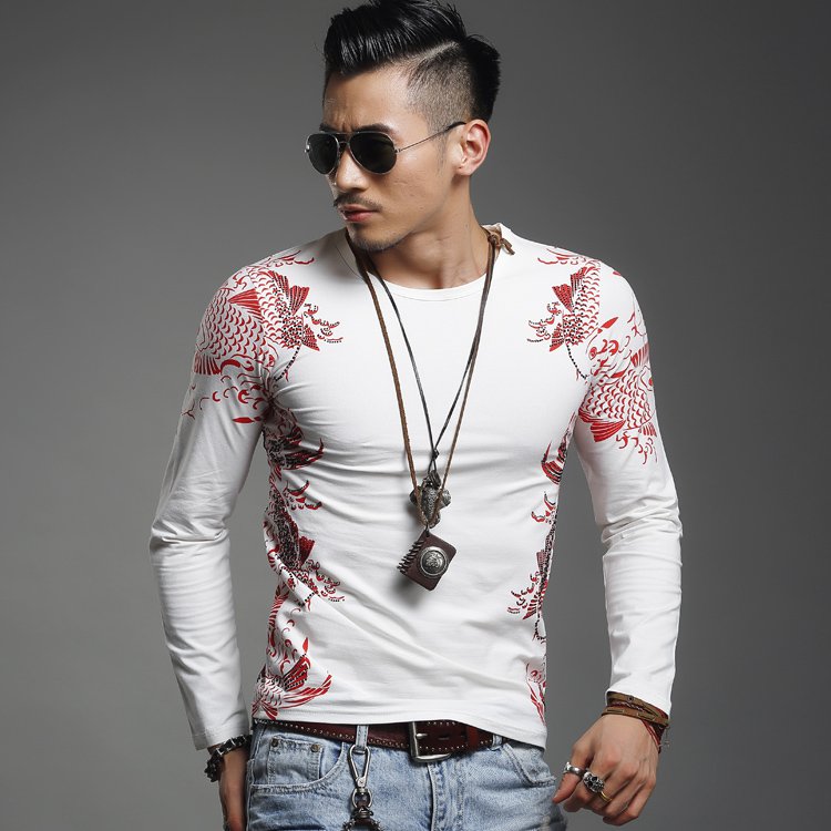 HIGH QUALITY comfortably Men cool T shirt High design cool tee shirt tee shirts Long Sleeve