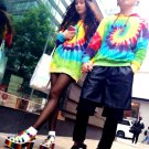 professional Handmade unique  Tie Dye‎  couple cool hoodie men and women long sweatshirts