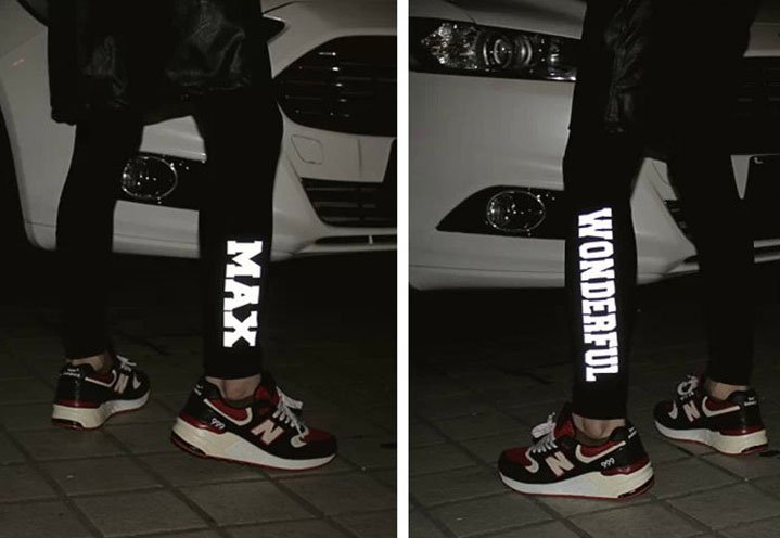 3M reflective fashion mens sports leggings jogger pants hiphop Inner wear