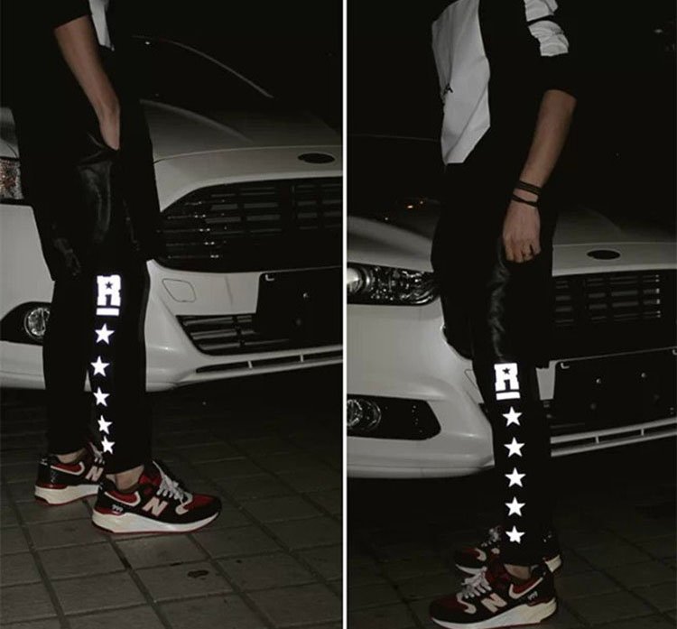 3M reflective fashion mens sports leggings jogger pants hiphop mens tights and leggings