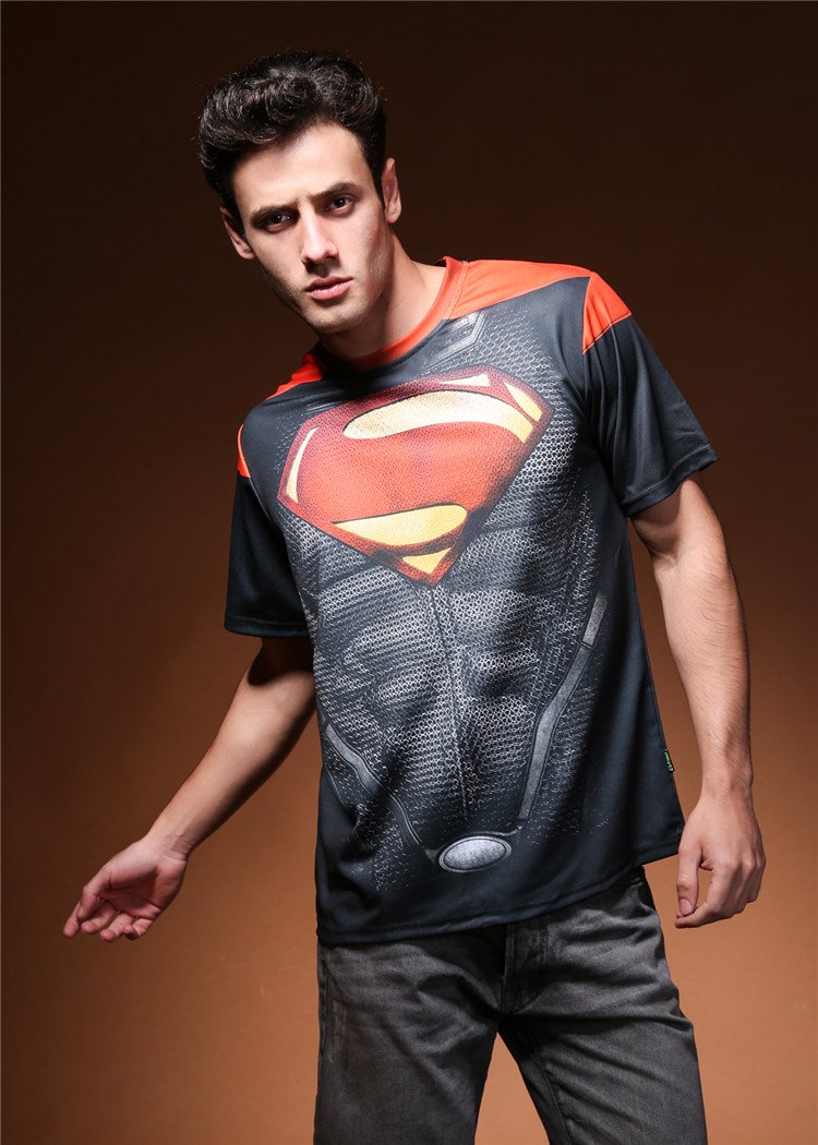Men 3D print Superman's Logo sport cool tshirt New Personalized t shirts
