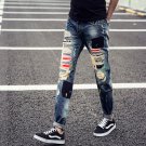 Men skinny Jeans ripped  Denim Sport Slim Fit Causal Men's Jeans distressed jeans destroyed jeans