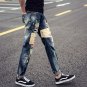 Men skinny Jeans ripped Denim Sport Slim Fit Causal Men's Jeans distressed jeans destroyed jeans