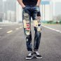 Men skinny Jeans ripped Denim Sport Slim Fit Causal Men's Jeans distressed jeans destroyed jeans