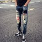 Men skinny Jeans ripped Denim Sport Slim Fit Causal Men's Jeans distressed jeans destroyed jeans