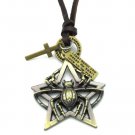 Men Adjustable Genuine Leather Chain necklaces boyfriend Gifts pattern spider