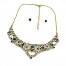 fashion jewelry cross charm chain necklaces blue flower pendants earring set for women gifts for her