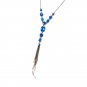 fashion jewelry charm chain blue Rhinestone Tassel Necklace Earrings Set for women gift idea