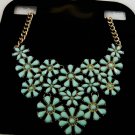 stylish jewelry Chain Bib Necklace for women gifts blue flower
