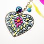 colorful heart pendants long necklace for womens kC4-A217