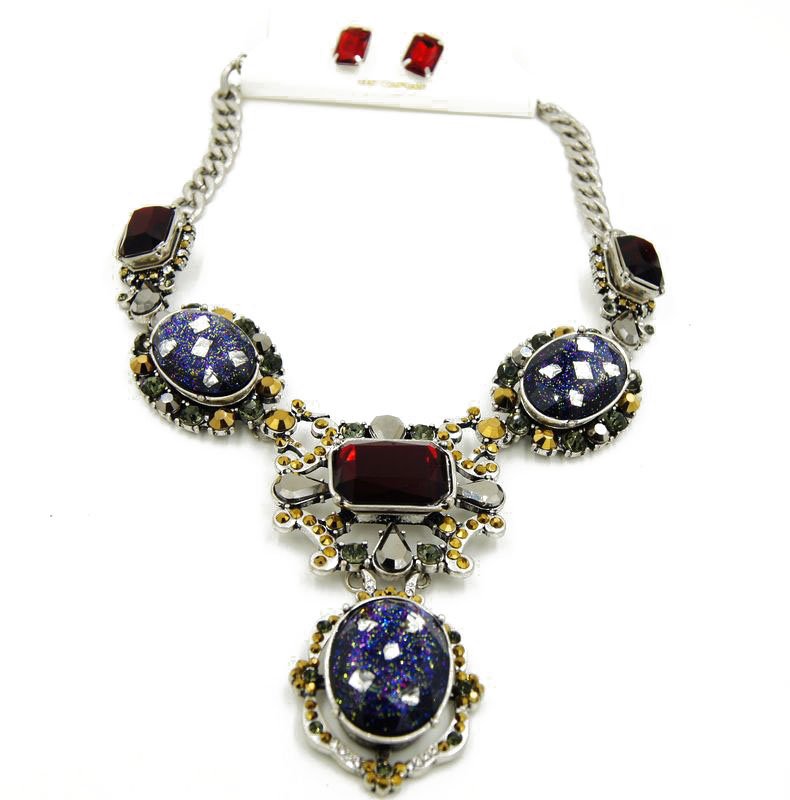 fashion jewelry bib necklaces for women gifts party necklace earring set kC24-260
