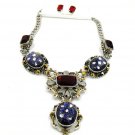 fashion jewelry bib necklaces for women gifts  party necklace earring set kC24-260