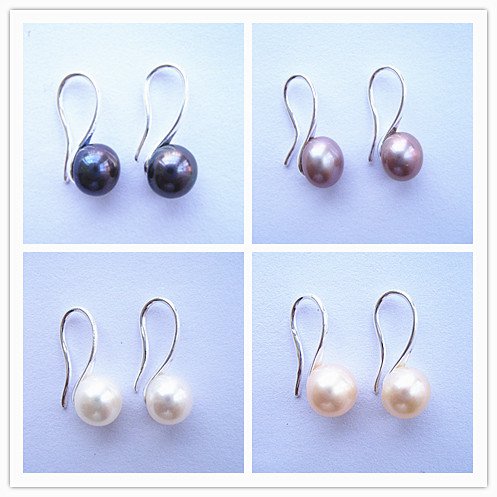 100% natural Pearl drop Earrings sterling silver Ear hook for women