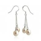 100% natural Pearl drop Earrings  sterling silver Ear hook for women gifts for her