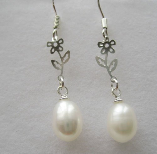 100% natural Pearl drop Earrings sterling silver Ear hook for women gifts for her