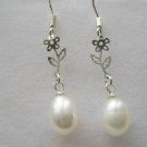 100% natural Pearl drop Earrings sterling silver Ear hook for women gifts for her