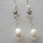 100% natural Pearl drop Earrings sterling silver Ear hook for women gifts for her