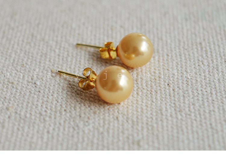 100% natPearl Studs earring- 8mm - Sterling Silver for women