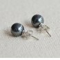100% natPearl Studs earring- 8mm - Sterling Silver for women