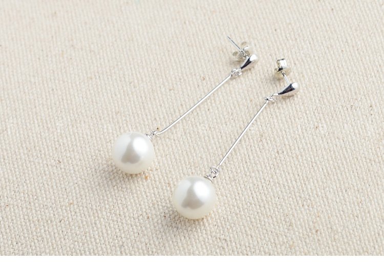 100% natural pearl 925 silver studs Linear earring for women birthday gifts