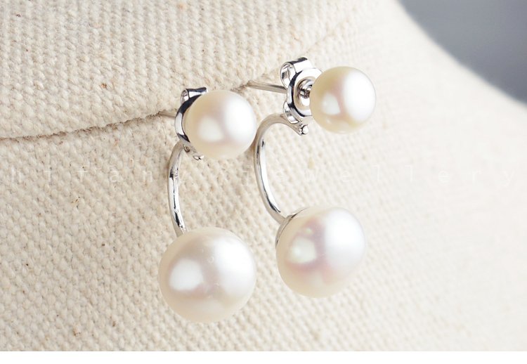 two set for one 100% natural pearl errings 925 sterling silver for women gifts for her