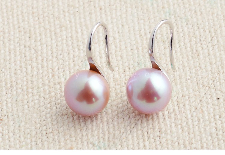 100% natural pearl hoop earrings 925 sterling silver for women